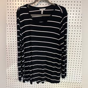 Soma lounge top, black and white striped , XL